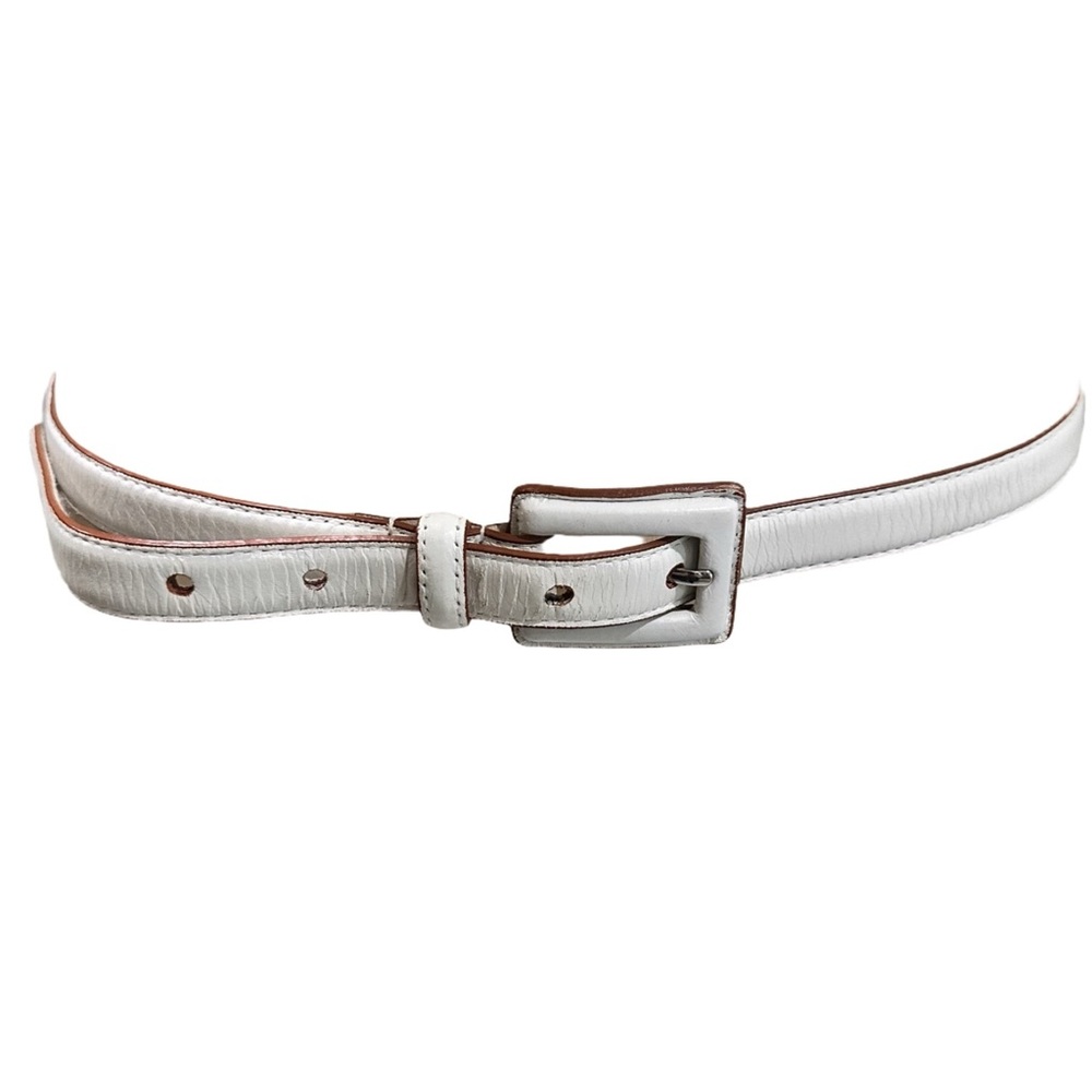 TreVero White and Tan Genuine Leather Belt Vintage 40 inch belt women’s